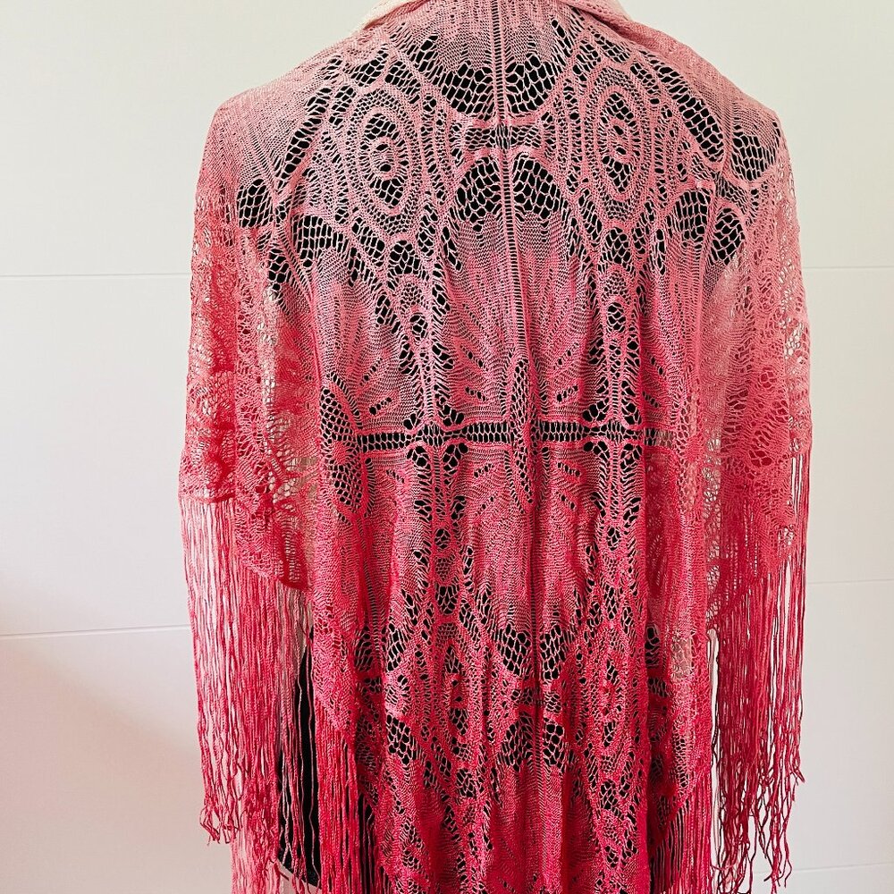 Vintage 70's Hombre Silk Shawl